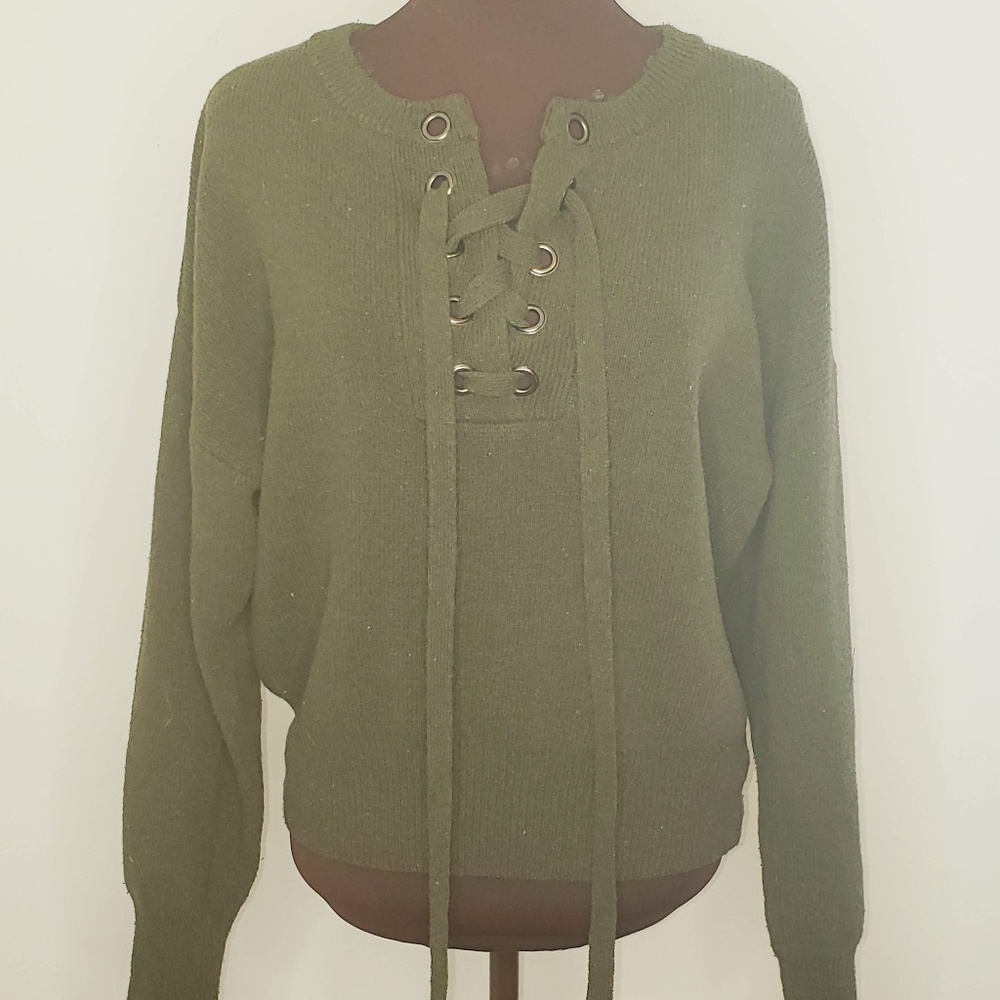 Endless Rose Dark Green Sweater Size M